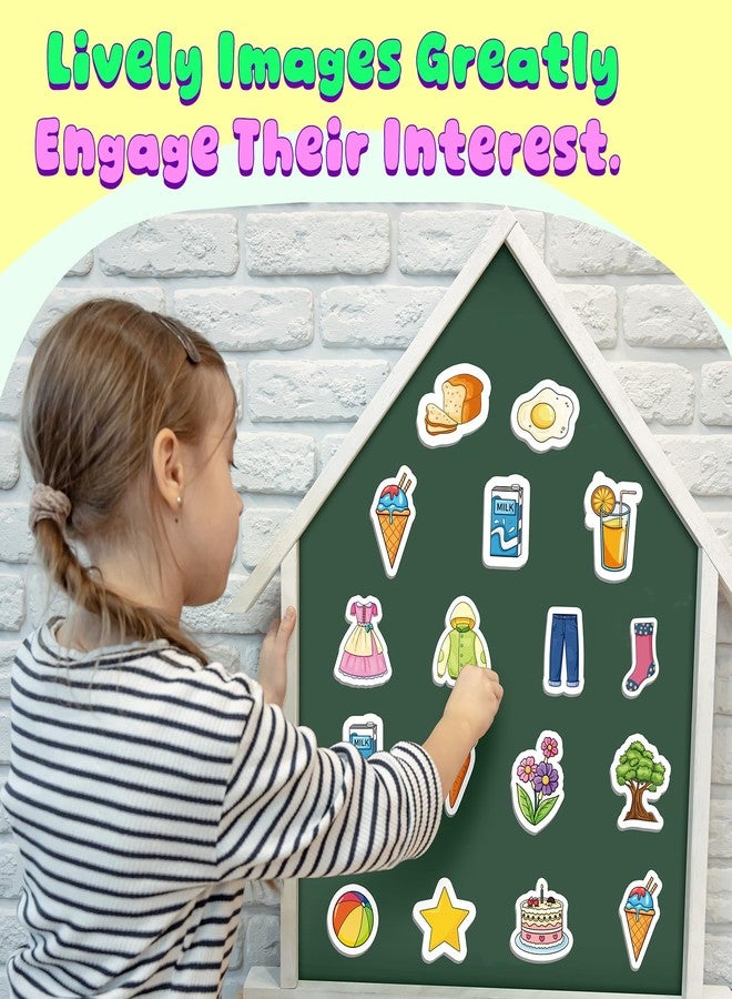 PraxiKidy 50 First Words Fridge Magnets for Toddlers,Refrigerator Magnets for Kids Baby Reading Speech Therapy Learn to Read Educational Learning Magnetic Toys for Whiteboard Preschool Homeschool - Image 5